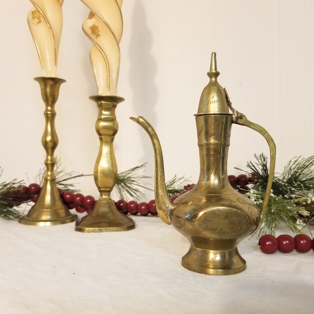 Brass Small Ornate Carafe